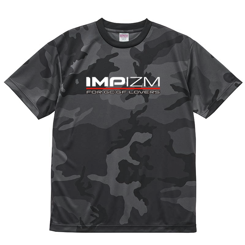 カモフラTシャツ／Black-Camo『IMPIZM』Red line - （ドライ アスレチック）